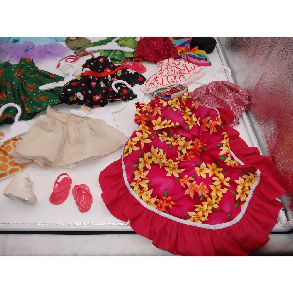 Our Generation Doll Clothes Lot Dresses Shoes Hangers Christmas Hawaii 16 pcs - Picture 10 of 11